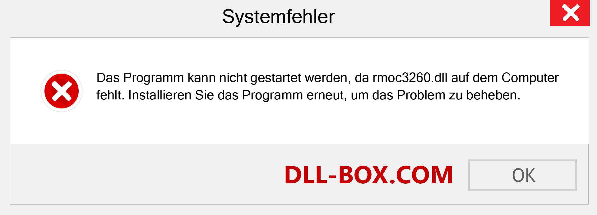 rmoc3260.dll-Datei fehlt?. Download für Windows 7, 8, 10 - Fix rmoc3260 dll Missing Error unter Windows, Fotos, Bildern