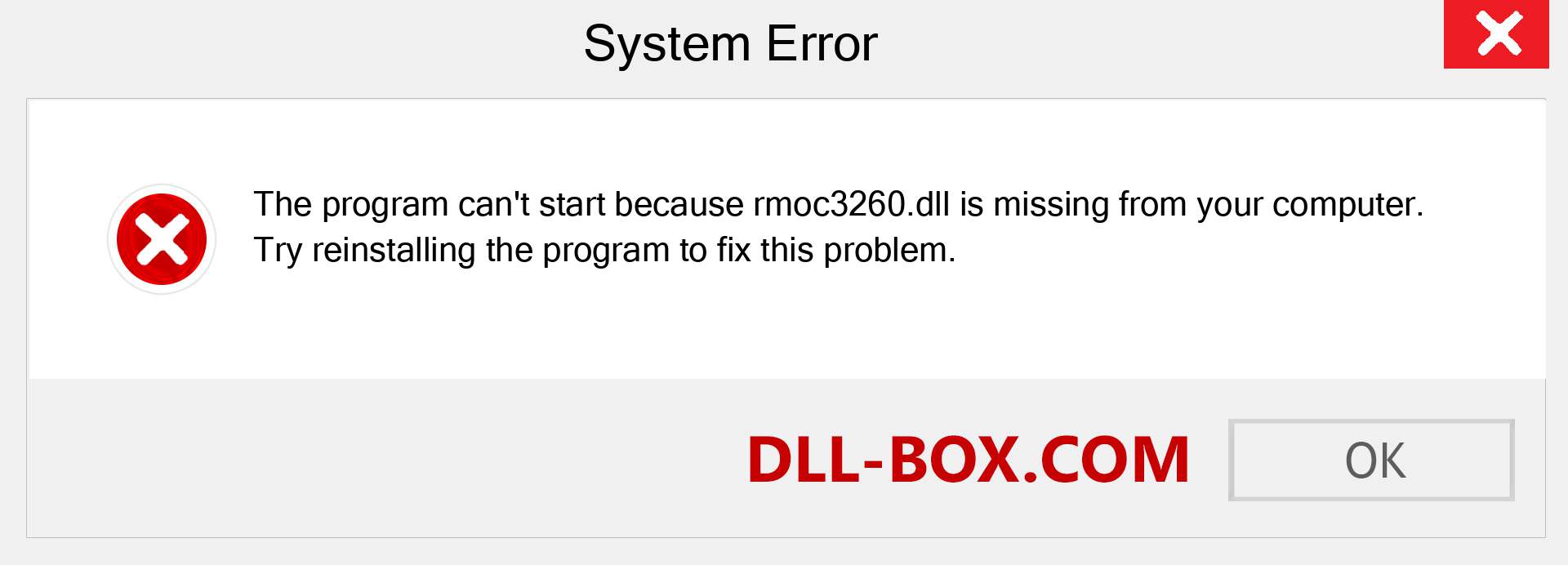  rmoc3260.dll file is missing?. Download for Windows 7, 8, 10 - Fix  rmoc3260 dll Missing Error on Windows, photos, images