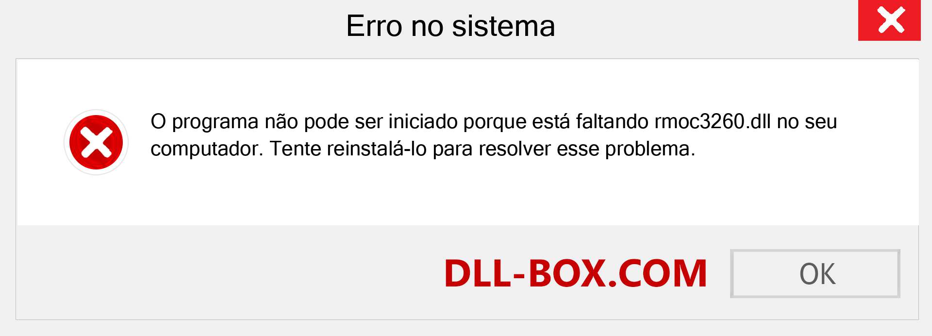 Arquivo rmoc3260.dll ausente ?. Download para Windows 7, 8, 10 - Correção de erro ausente rmoc3260 dll no Windows, fotos, imagens